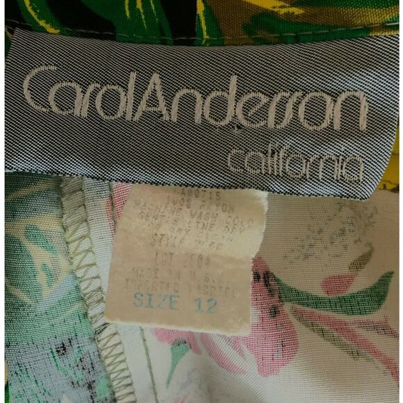Vintage Carol Anderson Maxi Dress Women's Size 12 Belted Colorful Tropical Print - Picture 11 of 11